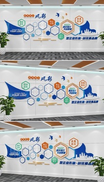 创意企业员工风采墙企业发展历程文化墙