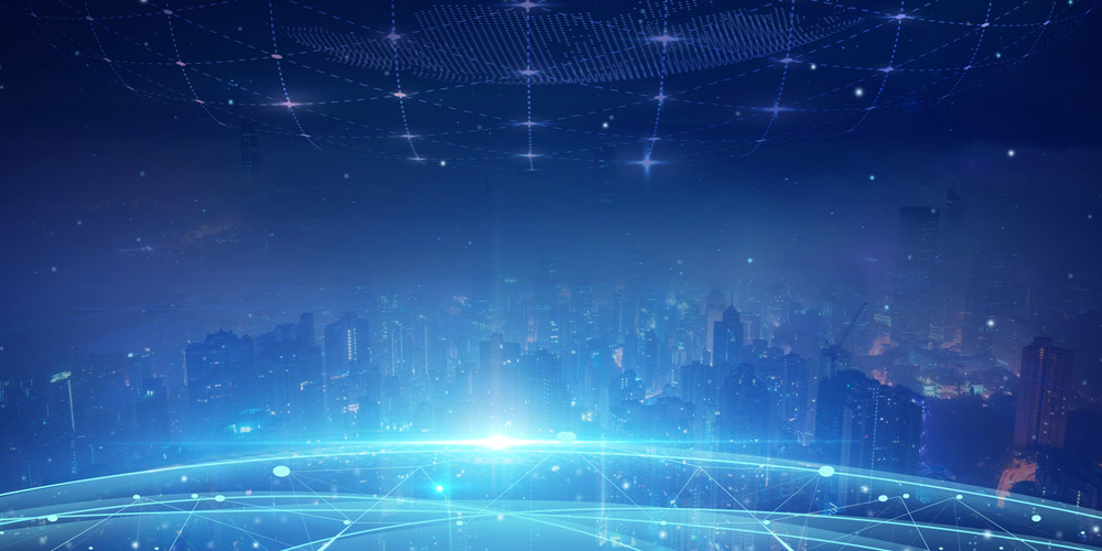 城市科技蓝色商务大气背景