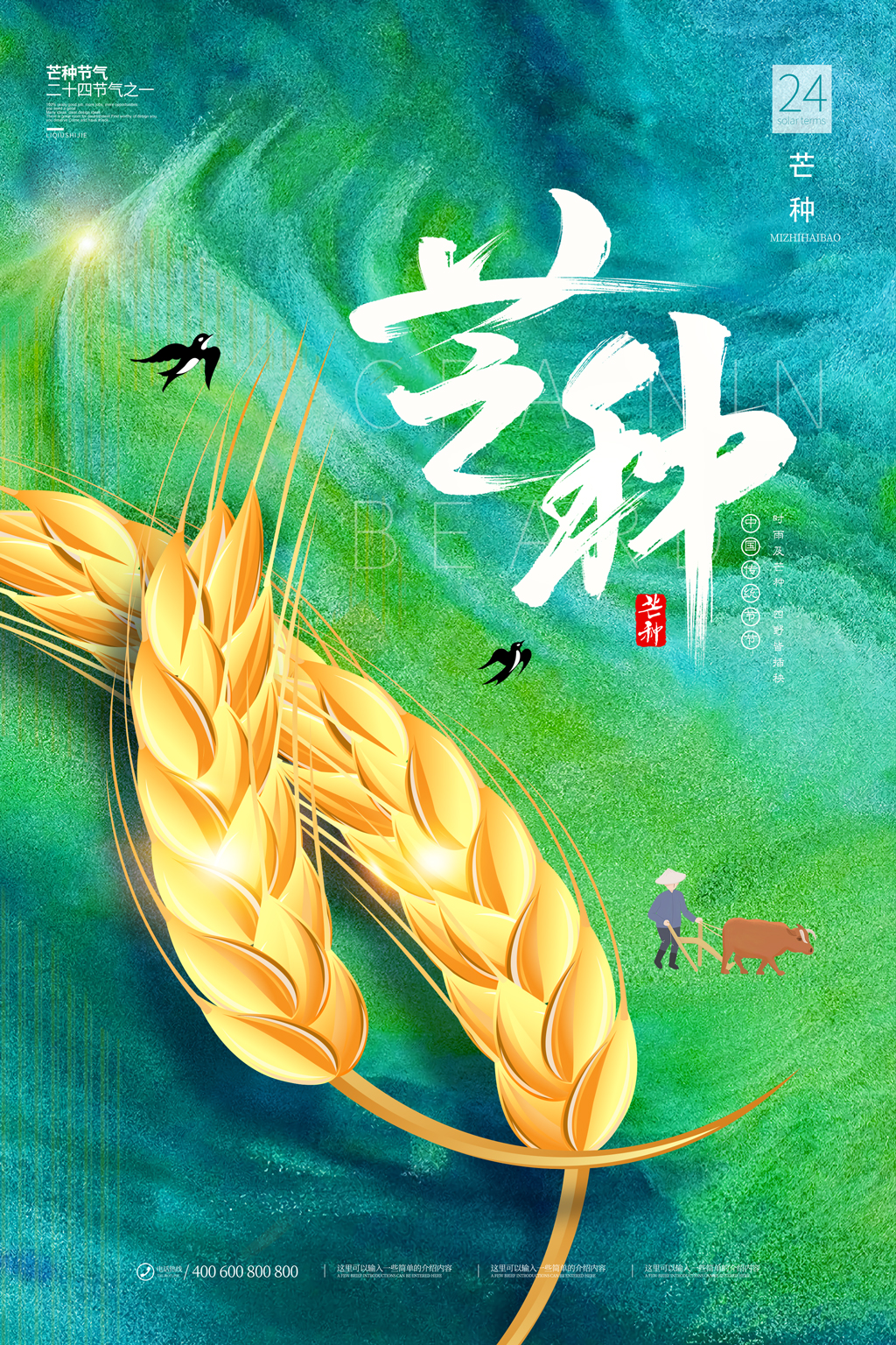 芒种二十四节气宣传海报