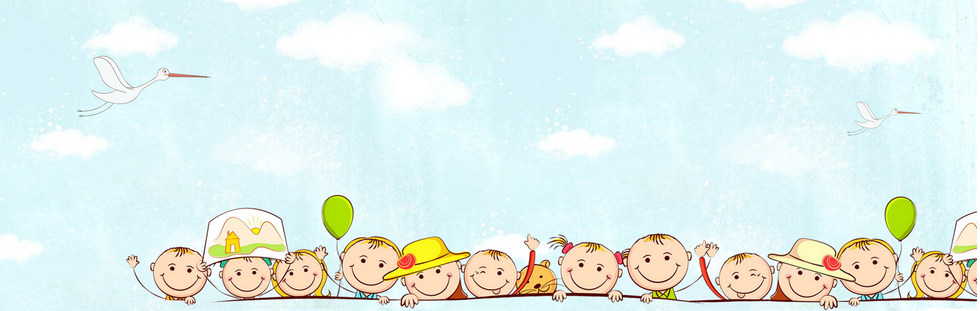 清新童趣小孩飞鸟蓝色背景图