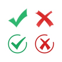 一组简约对错符号图标元素