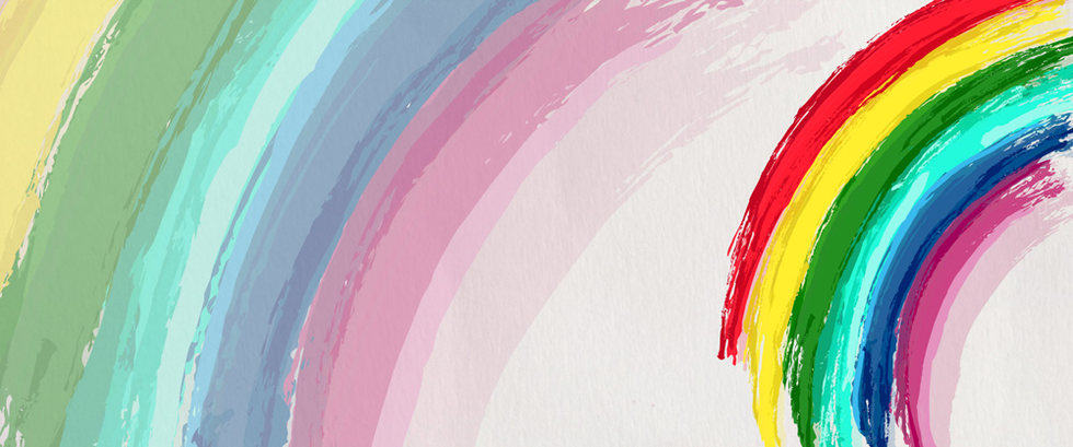 卡通七彩彩虹背景banner