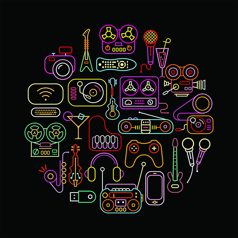 音乐会相关霓虹灯效果