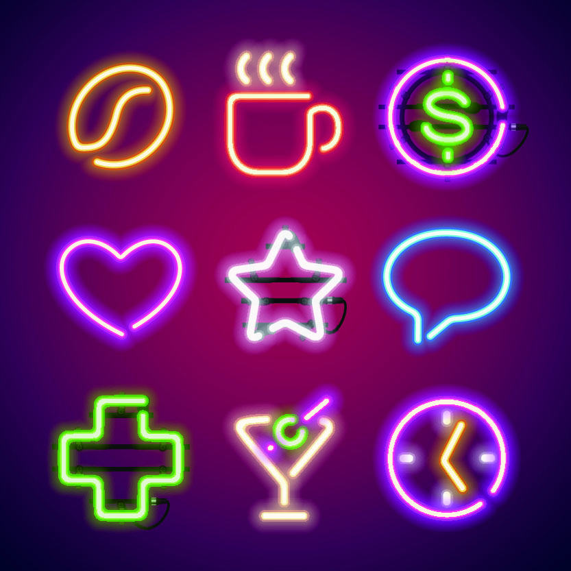 霓虹灯牌小图形效果