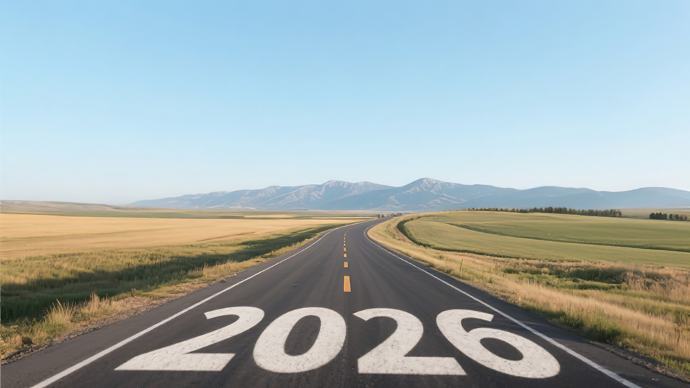 简约商务数字2026马路背景图