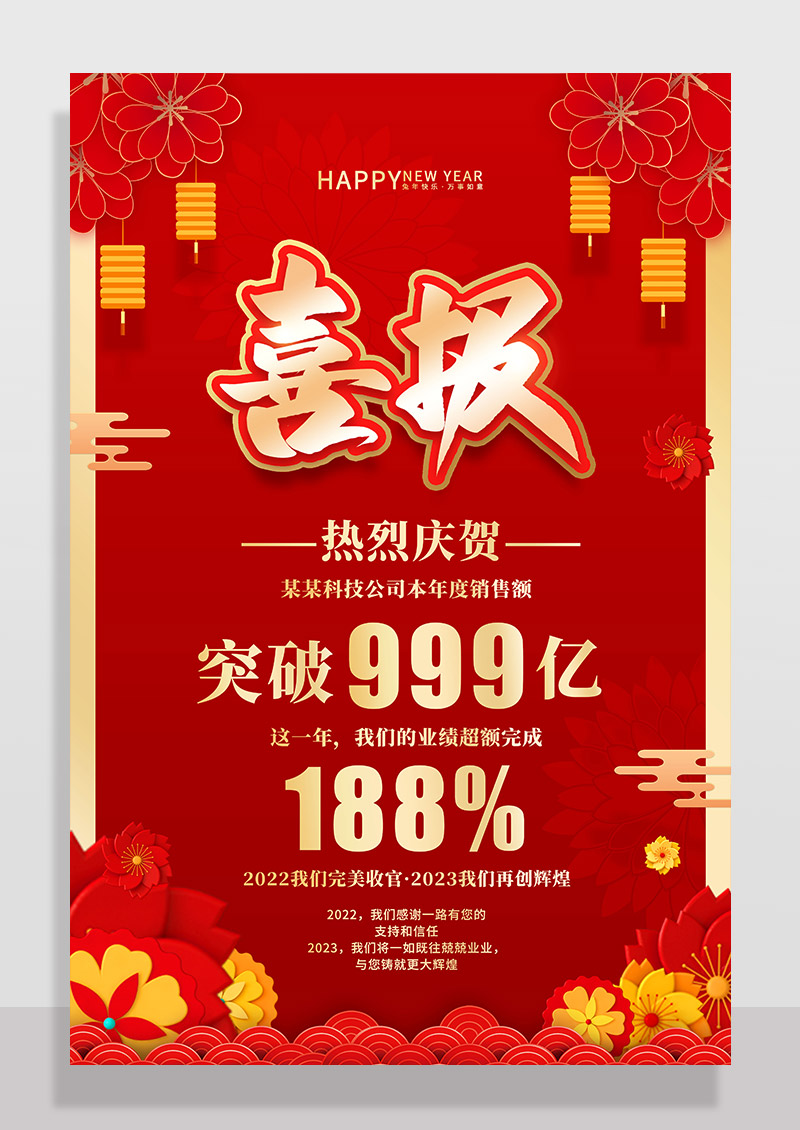 兔年喜报海报设计新年喜报