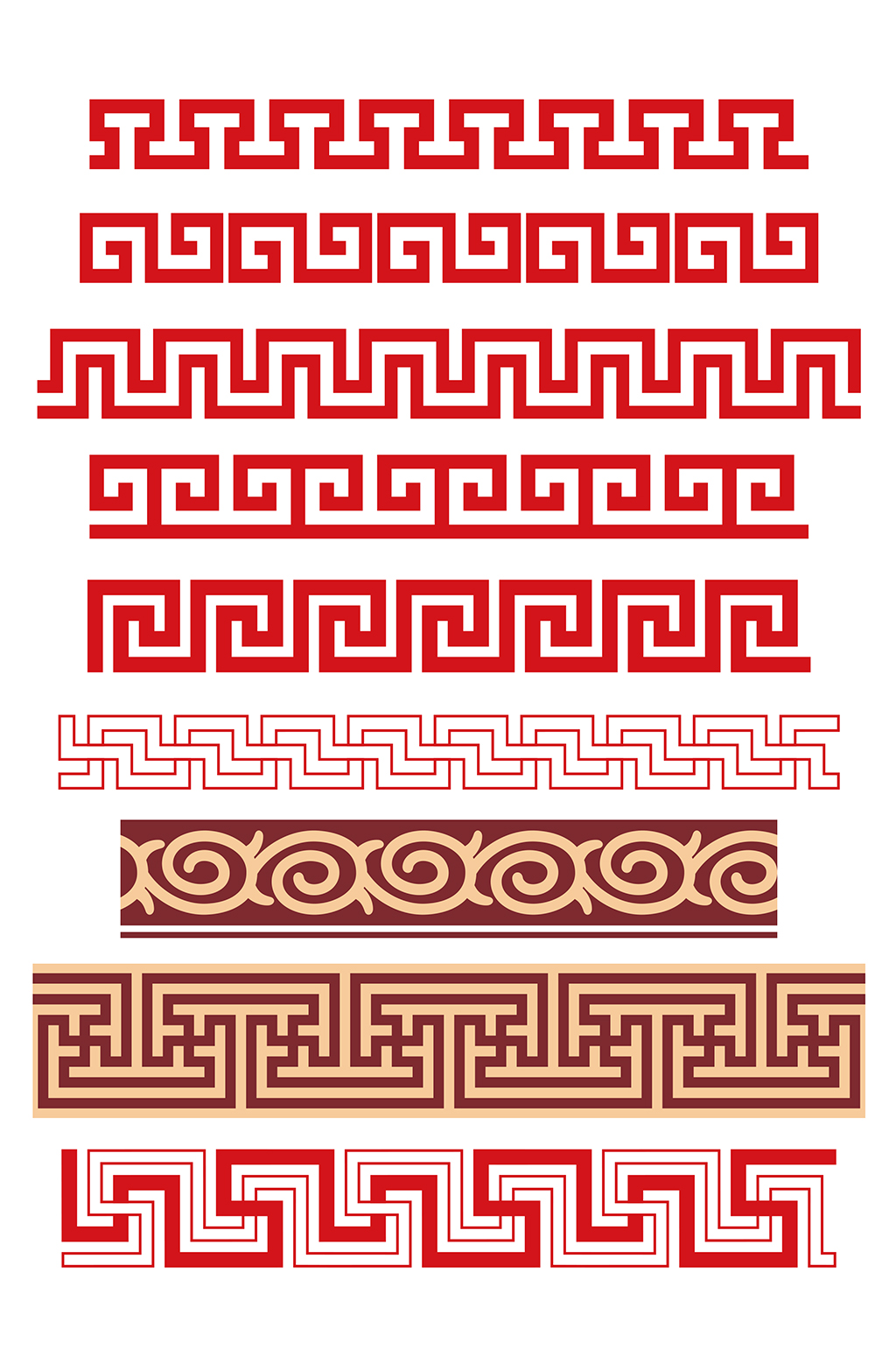 回形花边花纹雕刻