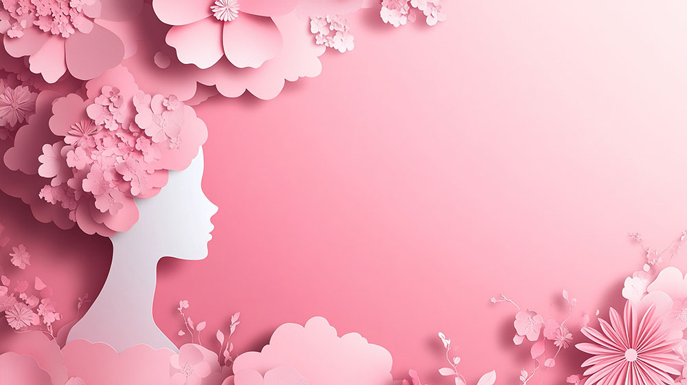 剪纸风妇女节三八节女神节背景