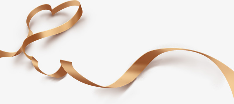 黄色爱心丝带七夕情人节