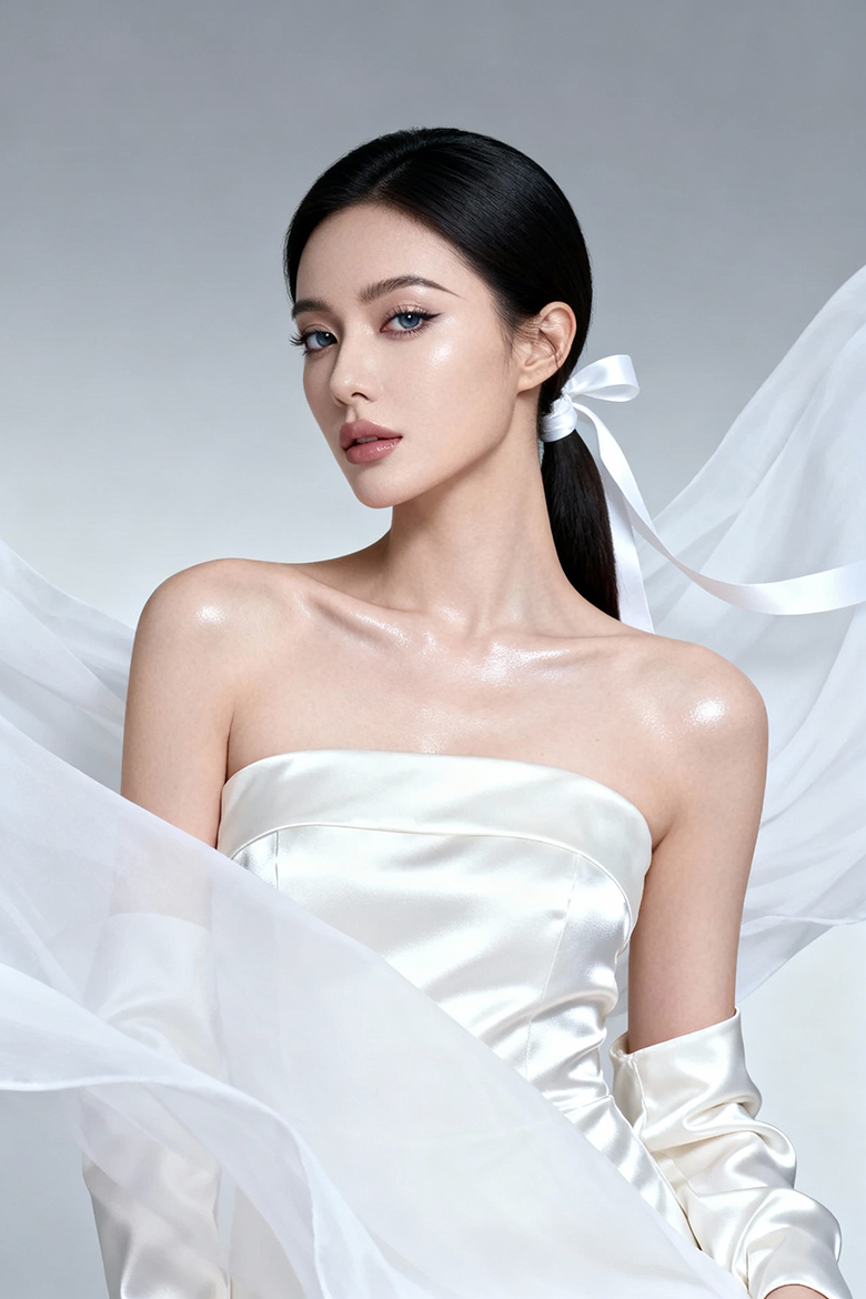 唯美青春美业模特医美美女人物摄影图