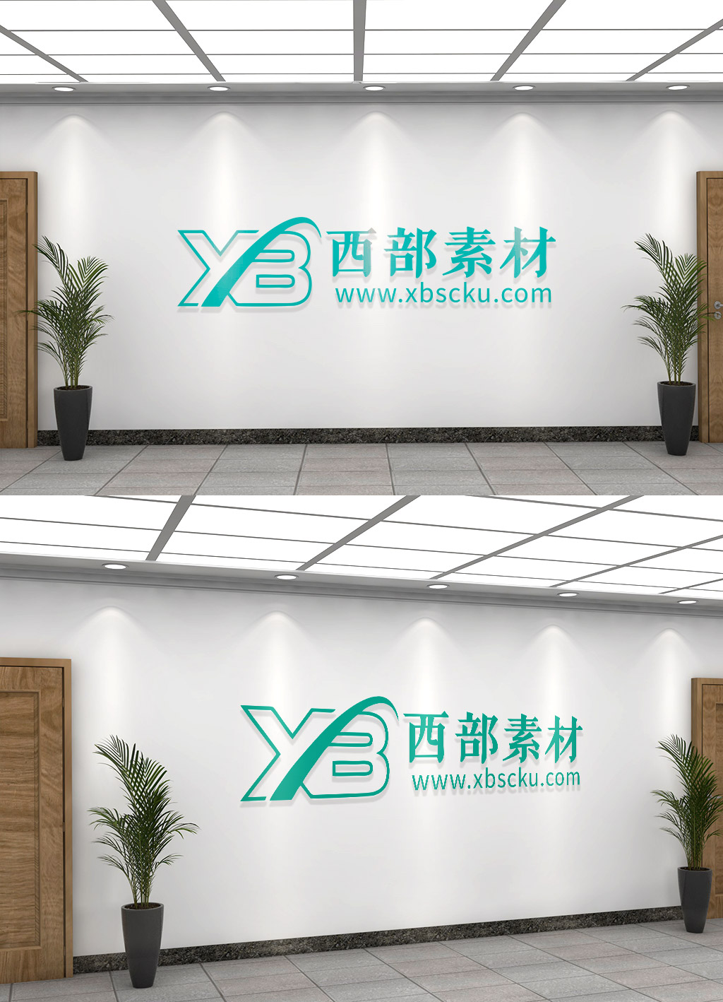 大气立体文化墙样机模板
