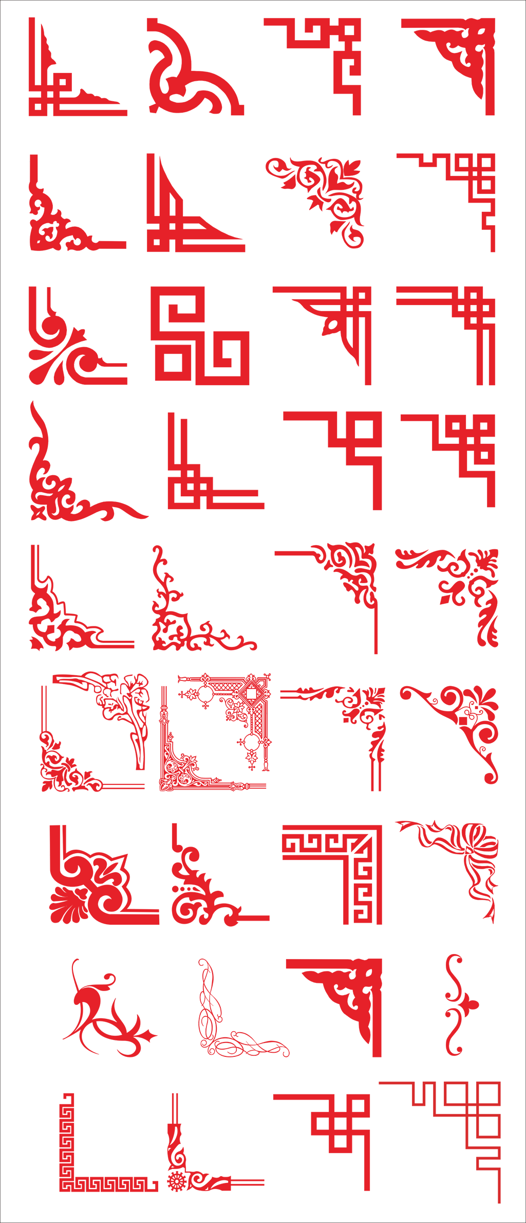 中式边框角花素材