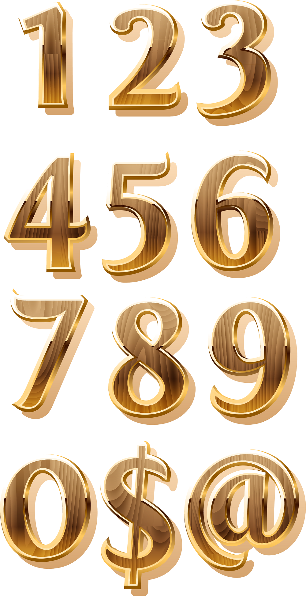立体数字符号矢量素材
