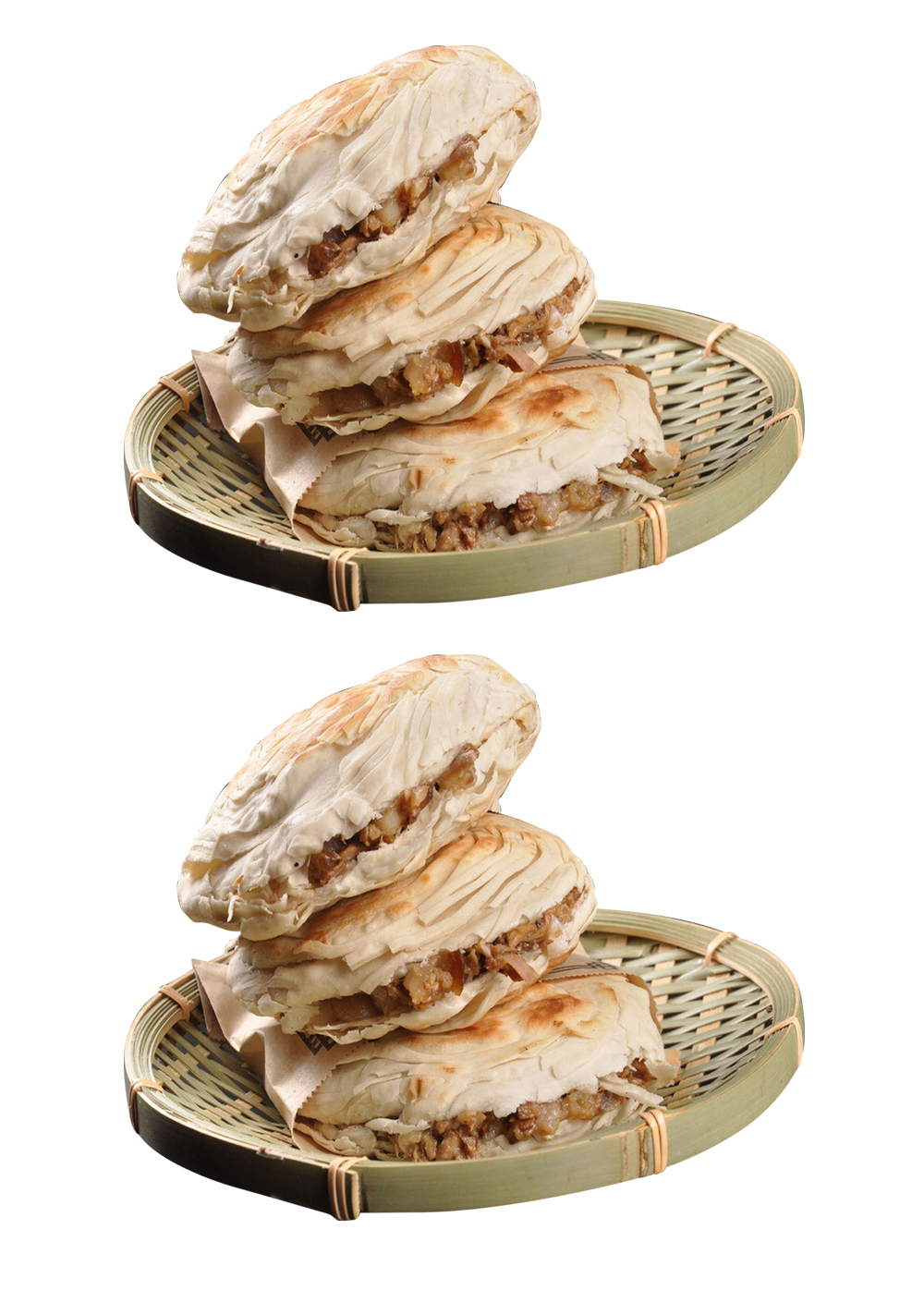 竹篮肉夹馍装饰诱人中国风传统美食装饰