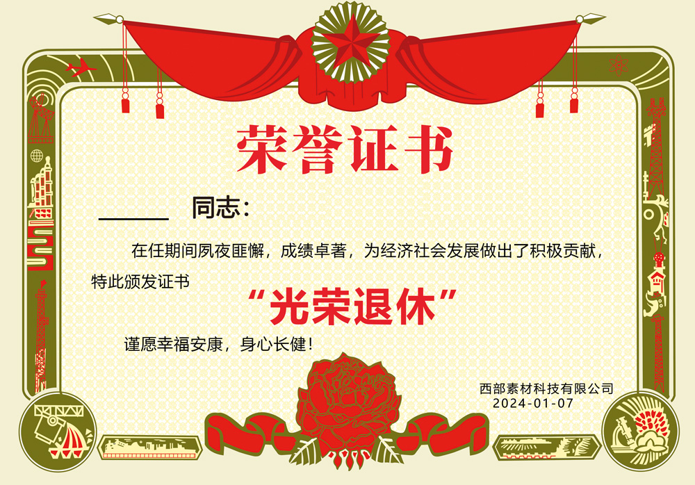 复古教师光荣退休荣誉证书奖状卡券