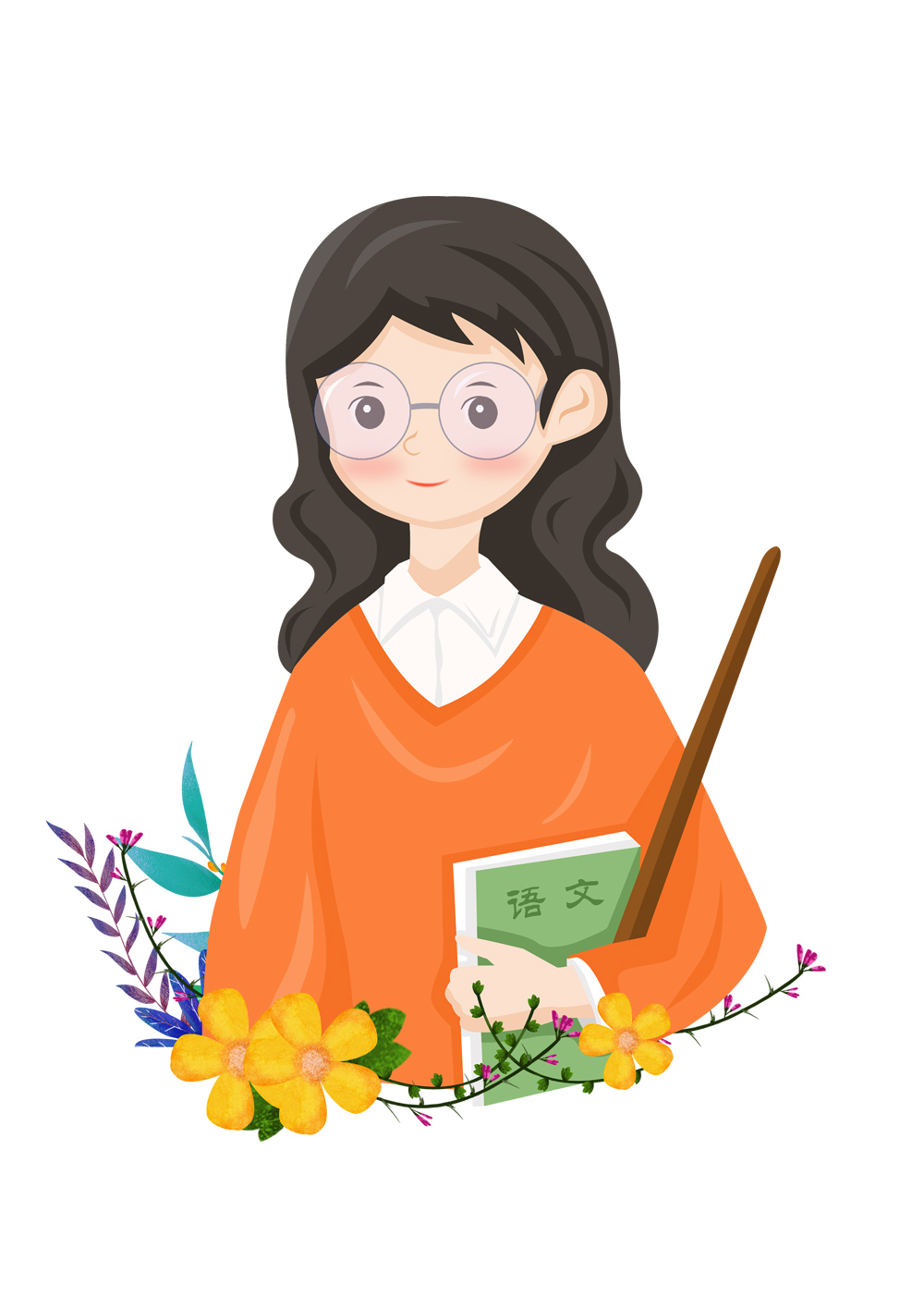 教师节之手绘卡通女老师形象