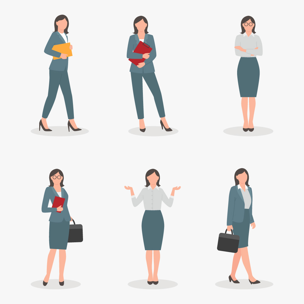 商务女性人物插图矢量素材