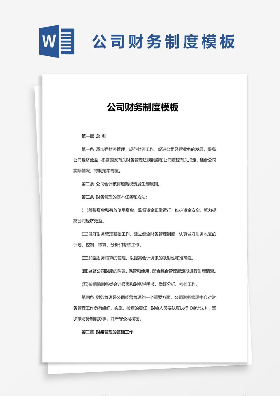  公司财务制度word模板