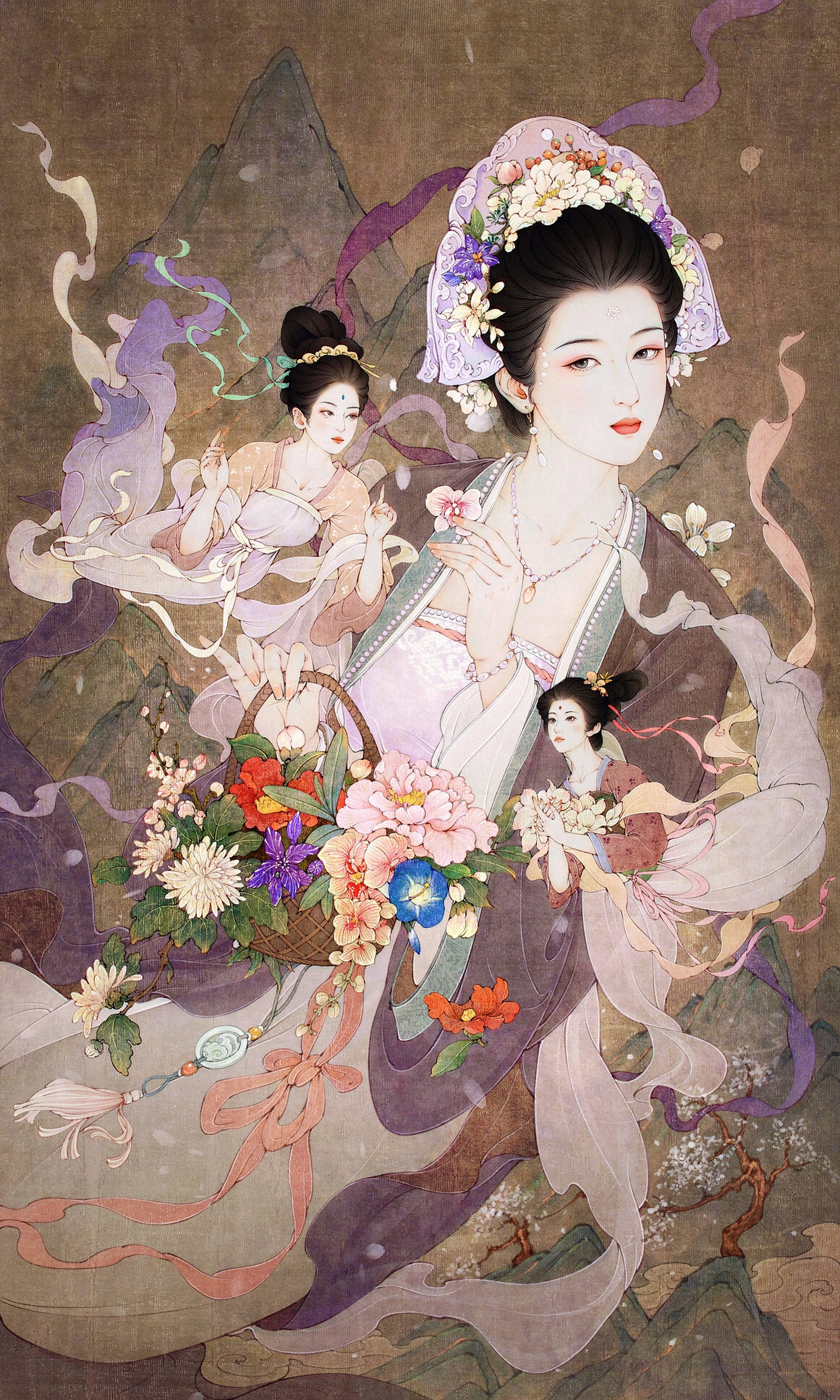 素纸藏仙境仙人踏梦来古风插画设计