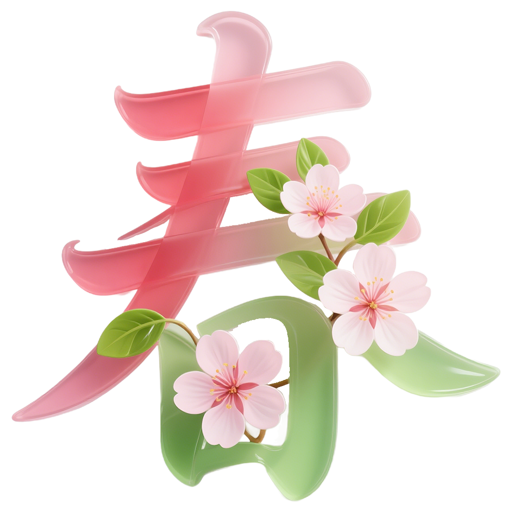 3D立体艺术字春免抠元素