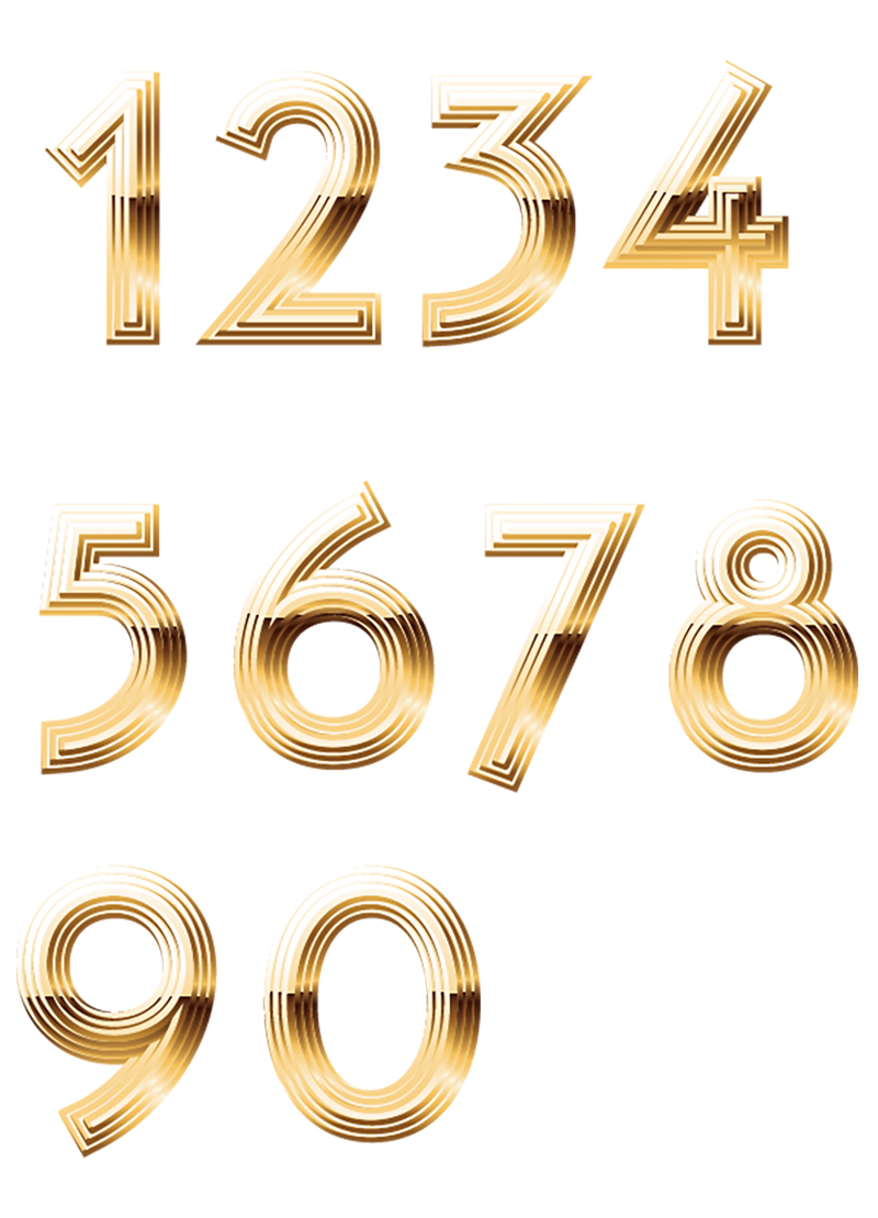 矢量金属数字艺术字