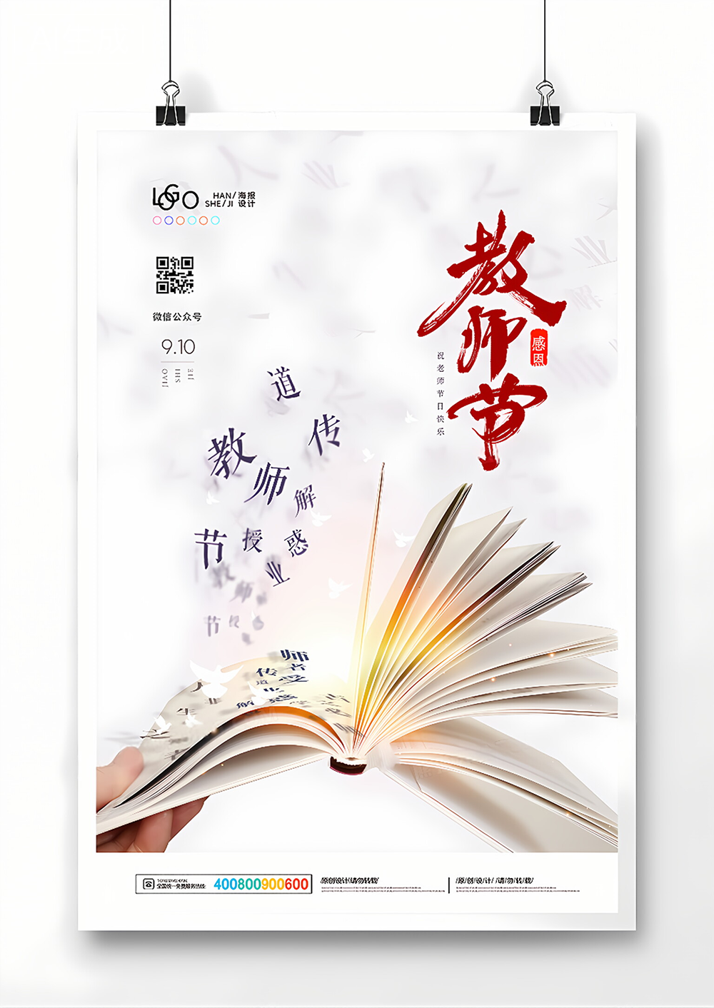 创意中国风教师节海报设计