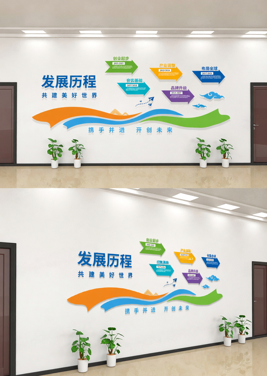 企业发展历程办公形象墙企业文化墙