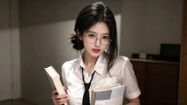 室内美女 戴眼镜 白衬衫 书本 高清桌面壁纸